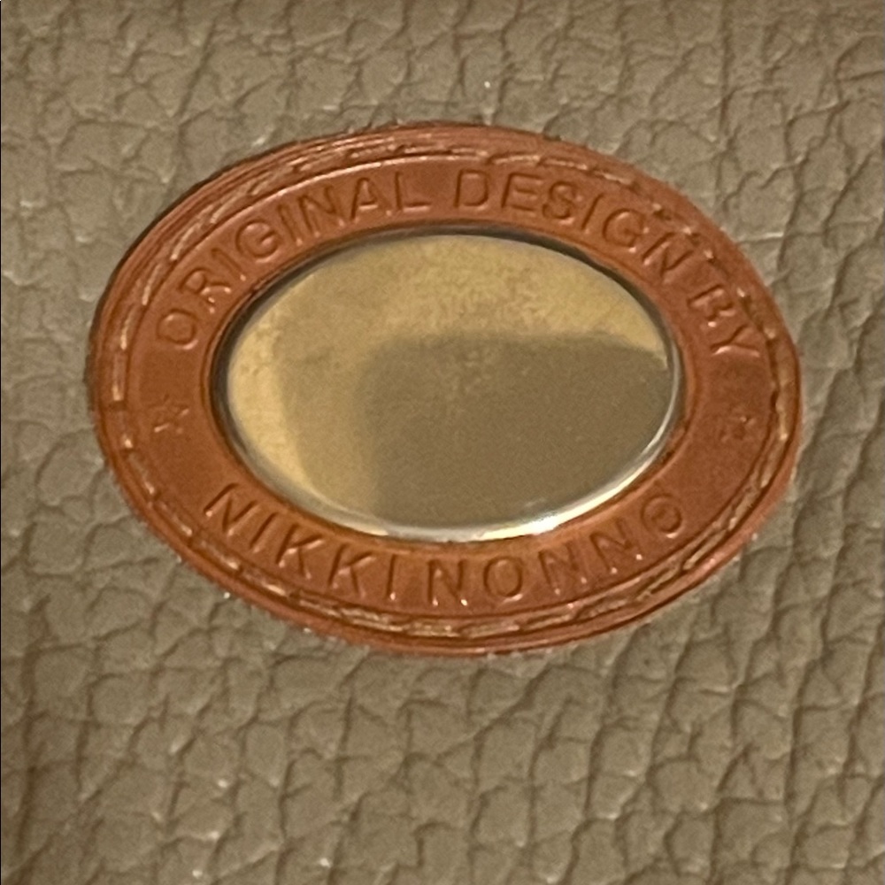 Vintage Nikki Nonno Greenish Gray & Brown Clutch Coin Purse Crossbody - Picture 11 of 11
